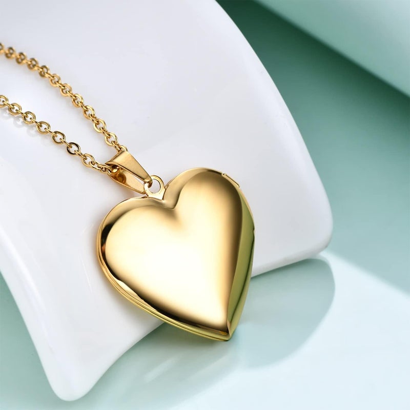 PHOCKSIN Silver Heart Locket Keychains for Women Gold Photo Locket Key chain that Hold Pictures New Years Gifts for Women - Image 2